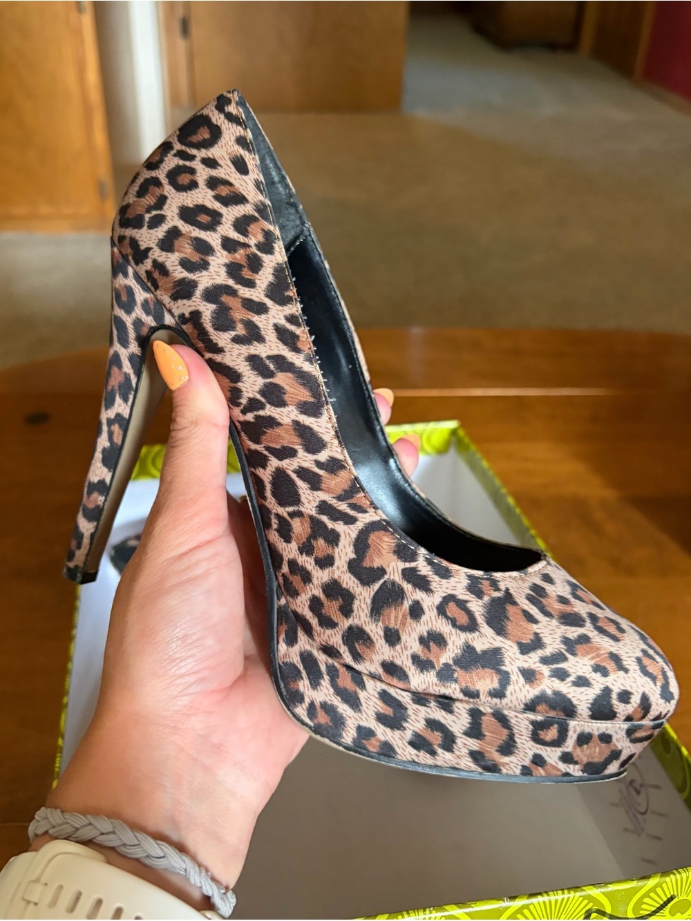 City Strats Leopard Print Platform Heels